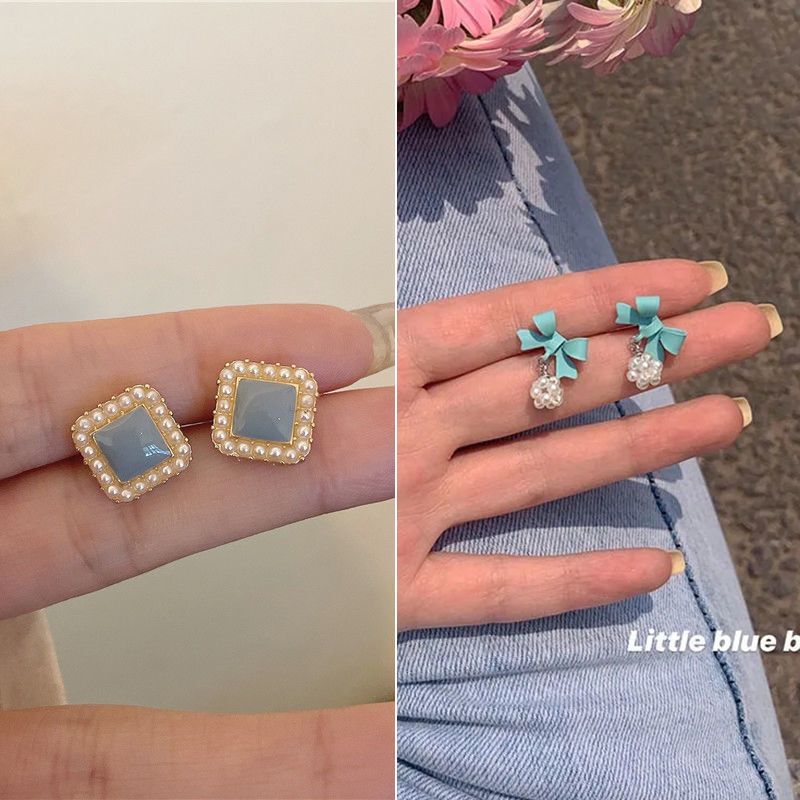 【2對裝】氣質簡約耳環 高級感耳飾(桔紅色 主款+甜美蝴蝶結）#F001104563