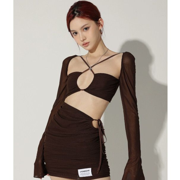 包臀短裙（咖啡色  XS碼）#F340001010