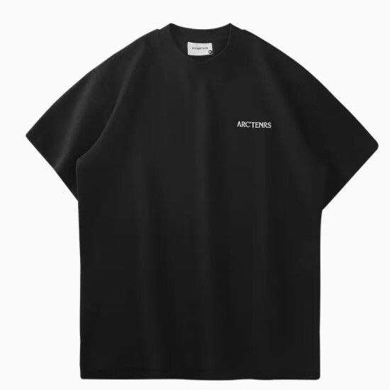 寬鬆休閑短袖T恤（S-2XL 黑色）(下單後聯絡客服確認發貨尺碼)#F270010145