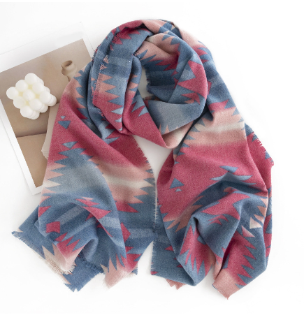 保暖防寒仿羊絨圍巾(規格：紫紅（尺寸：55*180cm）)#M134025113