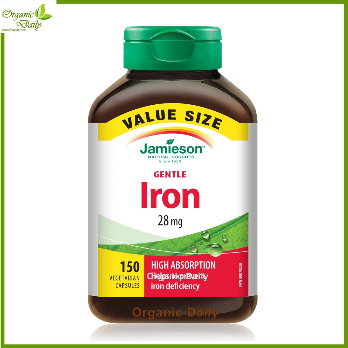 Jamieson | Gentle Iron (28 mg) B2+B12+C+Folate 150 vcapsules (RANDOM ...