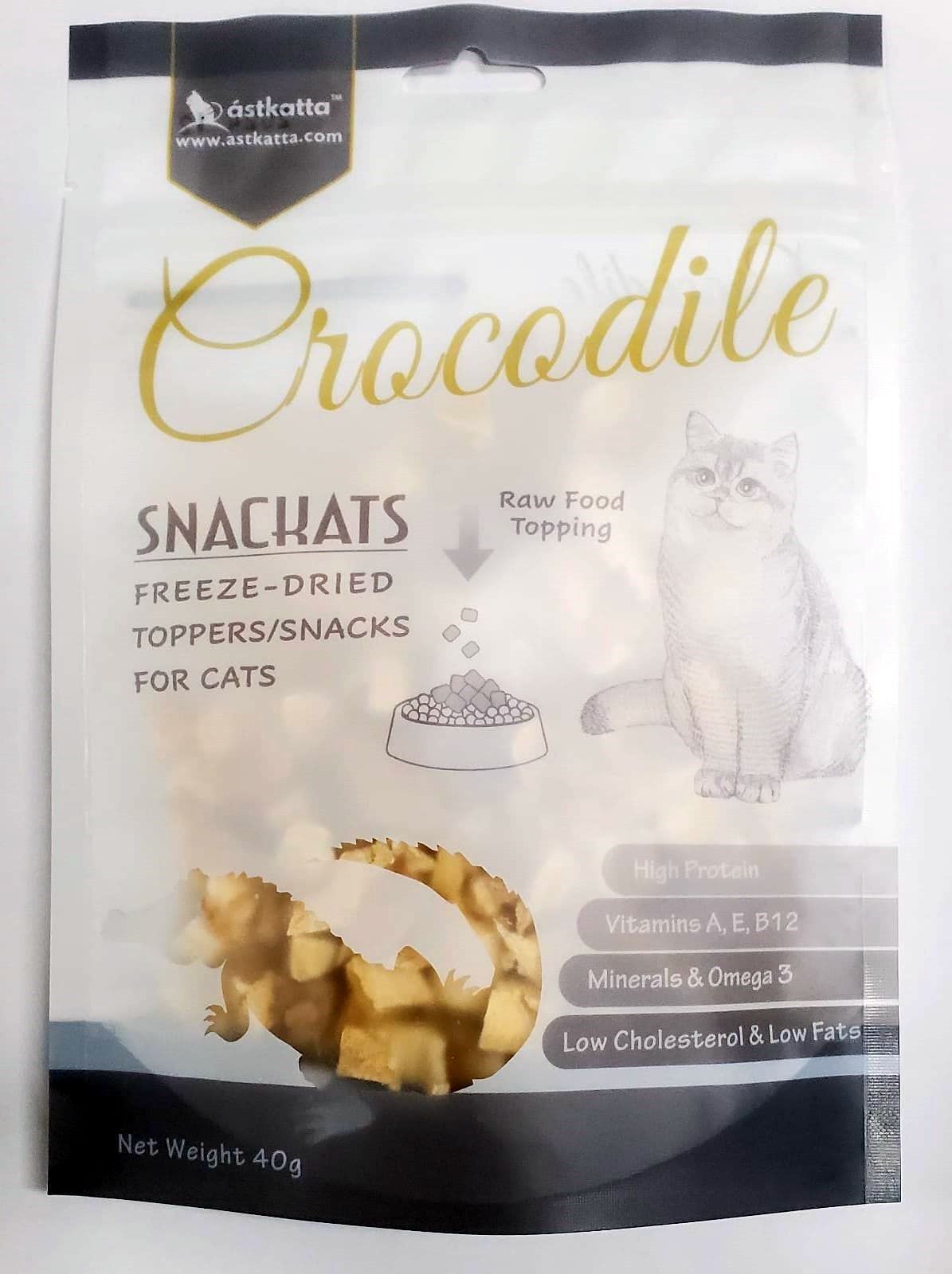 stkatta Freeze Dried Crocodile for Cat Treat 40g Black