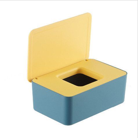 【藍黃色】簡約 多功能 可摺 紙巾盒 | 口罩盒、儲物盒、收納盒、廁紙盒、抽紙盒