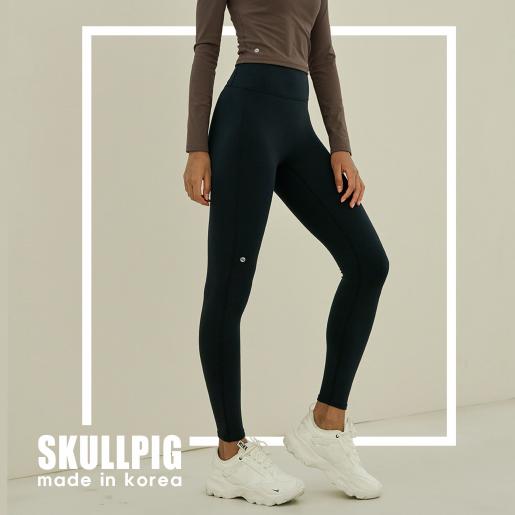 SKULLPIG, Plax-X Fleece-lined Leggings (Black) (6 Colors), Color : Black, Size : S