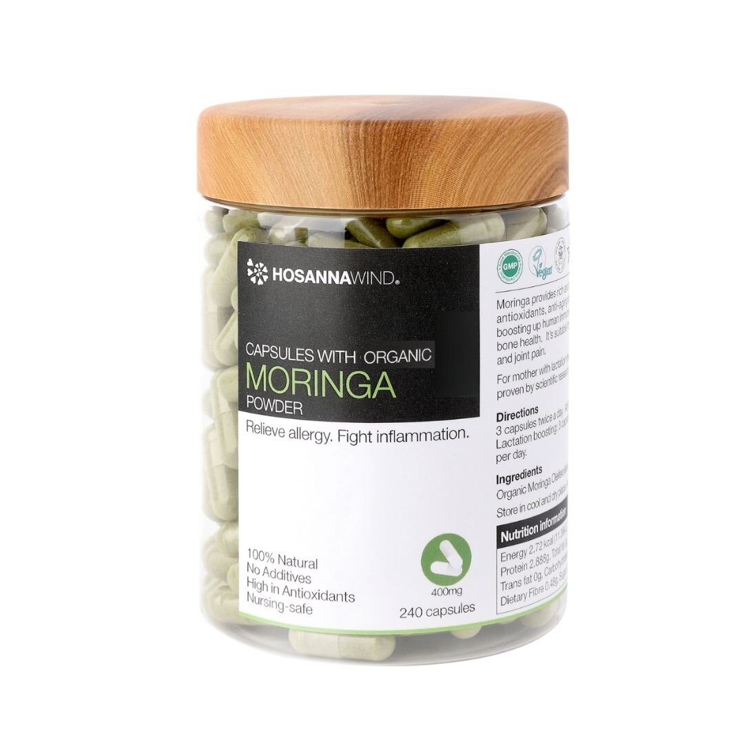 Capsules with Organic Moringa Powder(Fight allergy and running nose & reduce)400mg/240nos [Parallel]