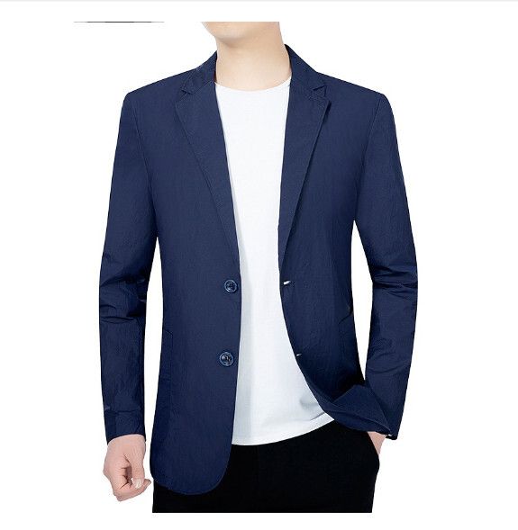 商務休閒西服上衣外套【M-4XL】【藍色】 (下單後聯絡客服確認發貨尺碼) #H246018203