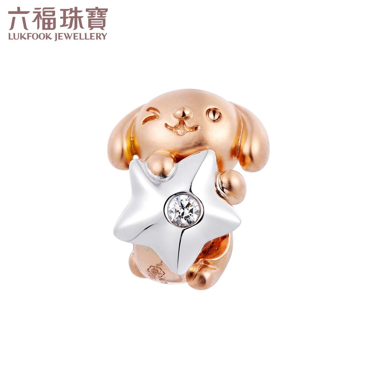六福珠寶 | Dear Q系列寵心愛你-陪伴18K金(分色)鑽石串飾 | 顏色 : 金色 | HKTVmall 香港最大網購平台