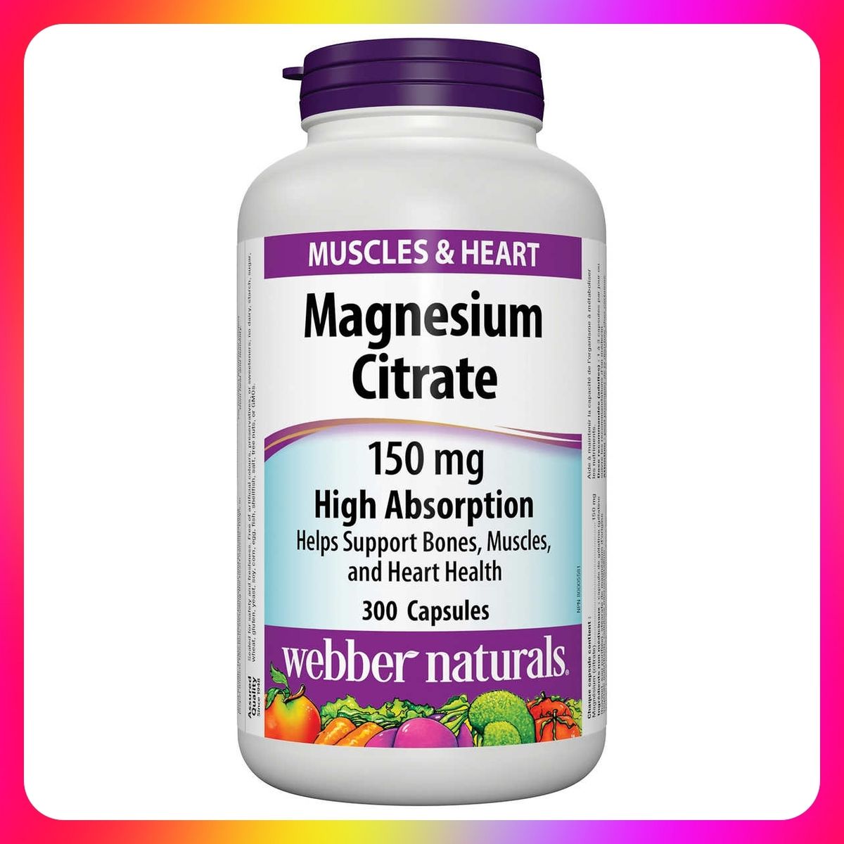 Webber Naturals Magnesium Citrate 150mg 300 capsules Parallel Import  (EXP: 04/2029)
