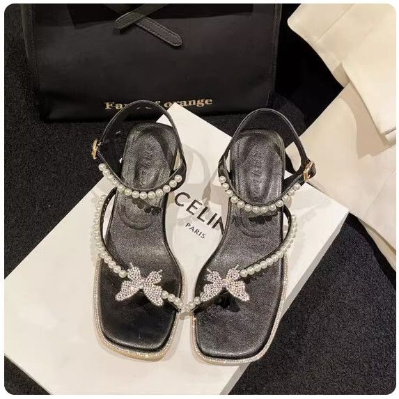 粗跟水鑽涼女（黑色【35_40碼】(下單後聯繫客服確認發貨尺碼）#F281017959