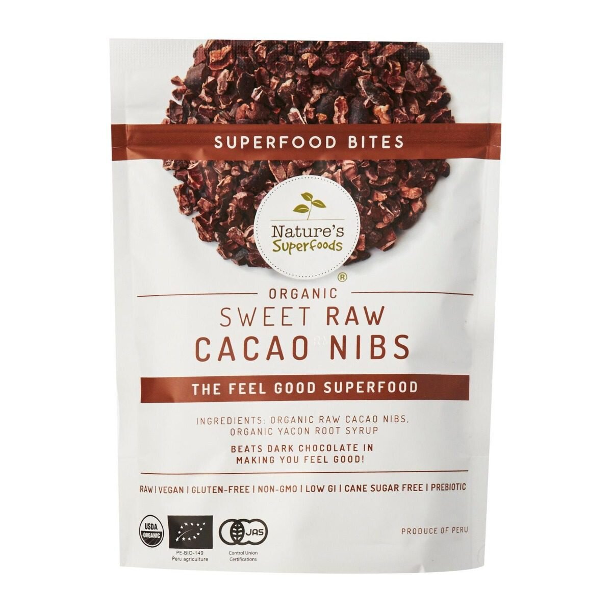 100% Organic Sweet Raw Cacao Nibs (with Yacon Syrup) 150g 4429