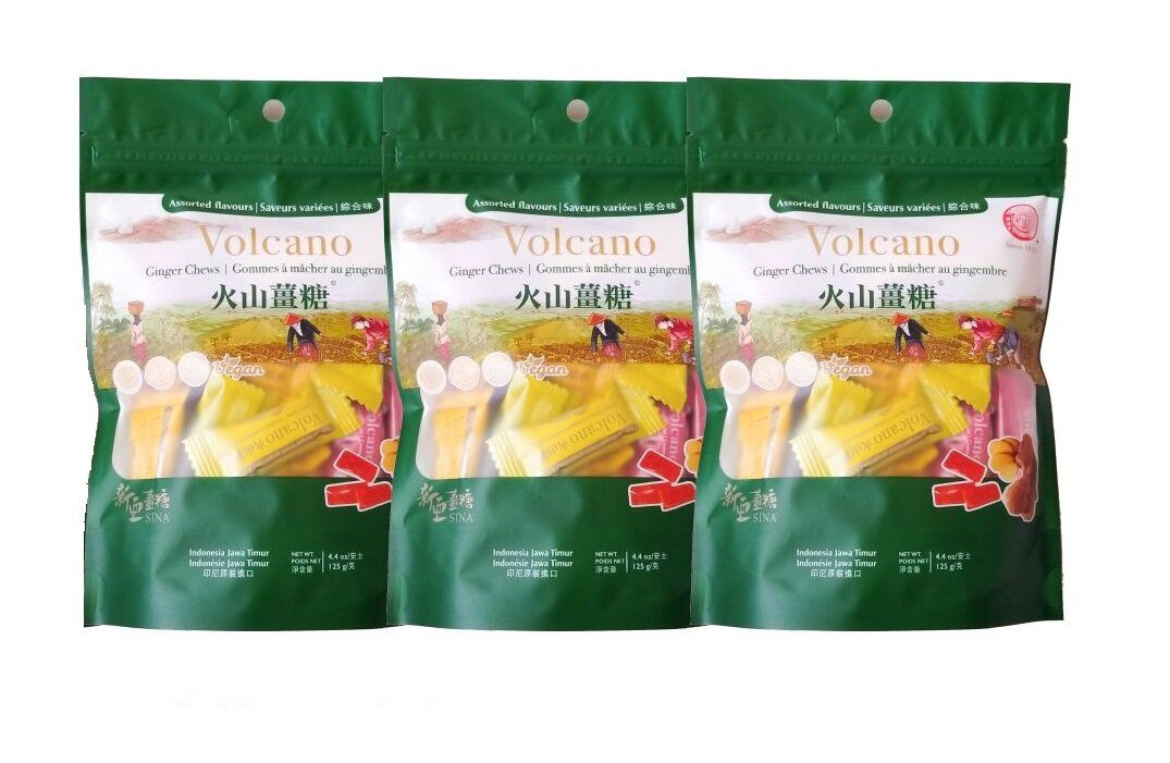 Volcano Ginger Chews-Assorted (Non GMO , Halal , Gluten free)