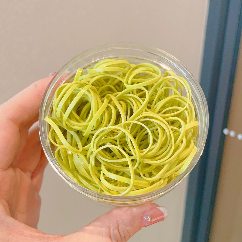 兒童一次性橡皮筋頭繩 頭飾/髮飾(6-綠色300根灌裝)