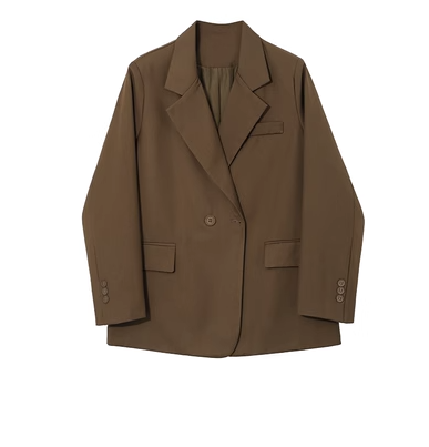 寬鬆西裝外套（咖色尺碼：S-XL）（下單後聯絡客服確認發貨尺碼）#N019049018