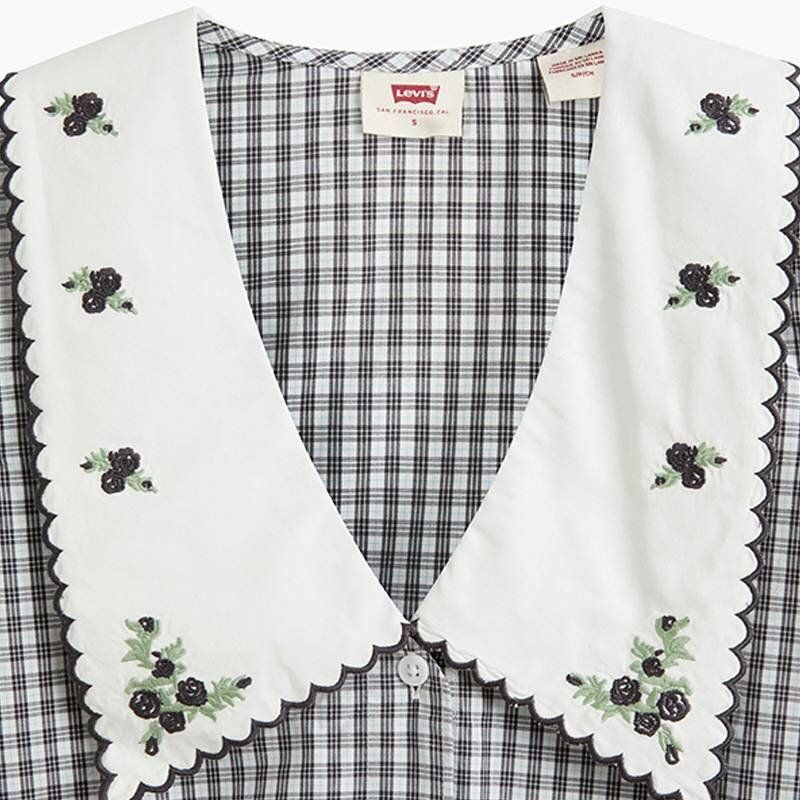 levi's royce short sleeve collar blouse