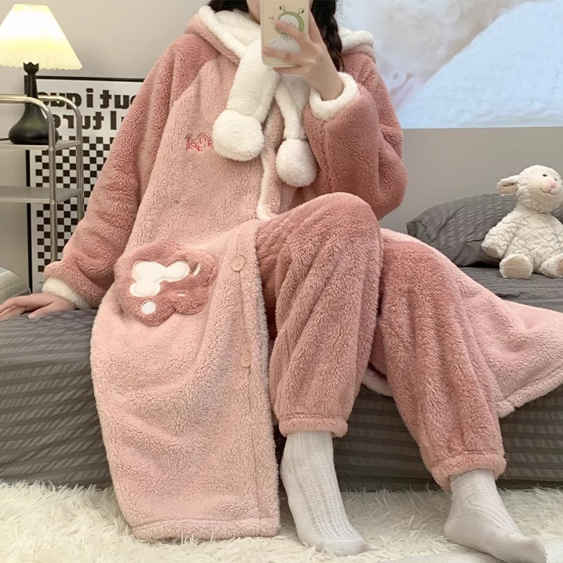 Mnemo Womens Hooded Dressing Gown Coral Fleece Bathrobe Short Towelling Robe  for Ladies : : Fashion