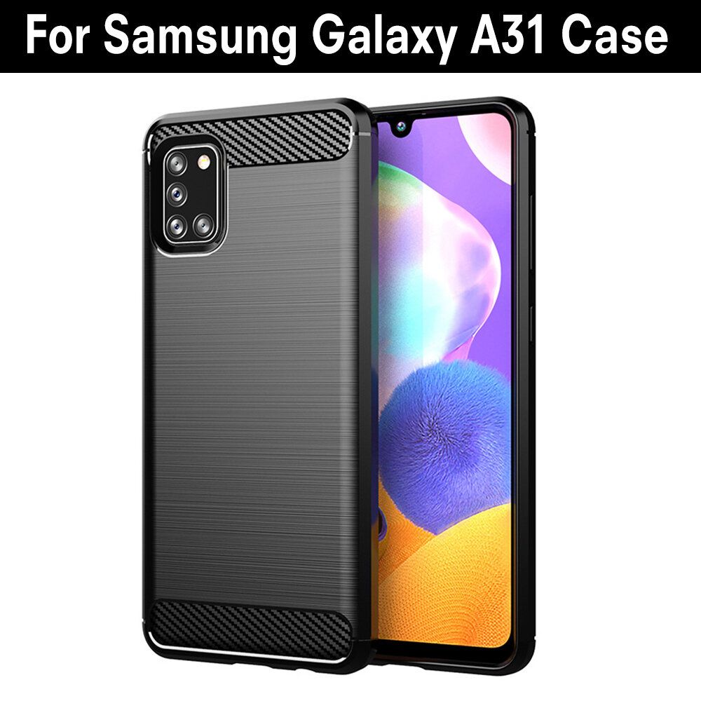 適用三星Galaxy A31手機殼保護套防摔炭纖維軟殼