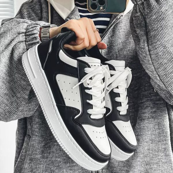 休閒小白鞋【白黑【百搭款】尺碼【39碼-44碼】【下單後聯絡客服確認發貨尺碼】#F004008650