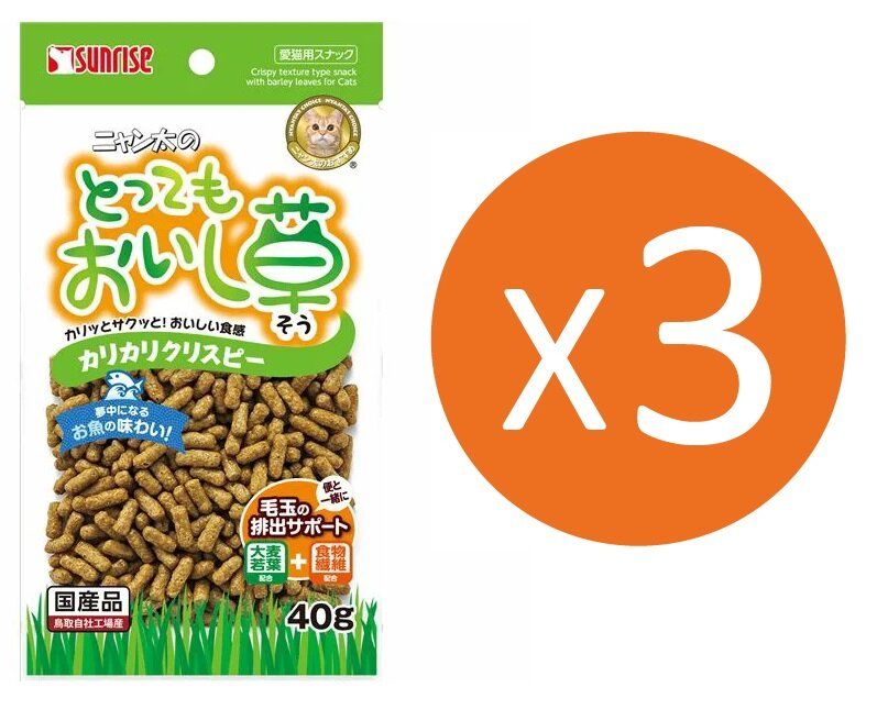 (3件裝) 魚肉貓草去毛球貓貓貓小食 40g x3pcs  [平行進口]