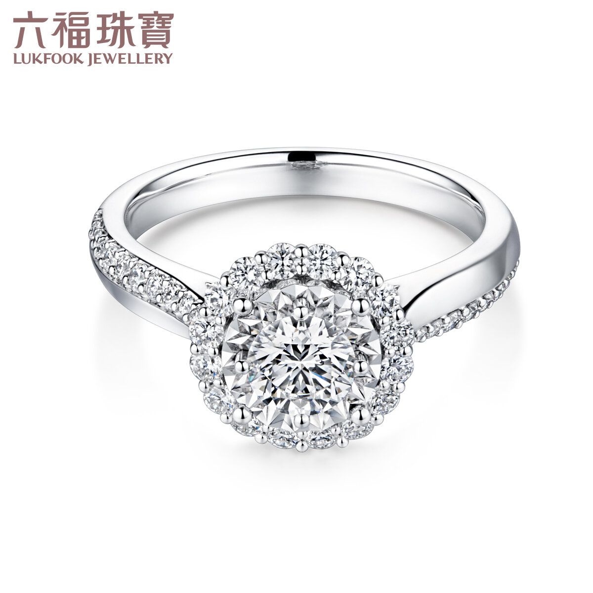 “圓圓滿鑽”18K金（白色）鑽石戒指