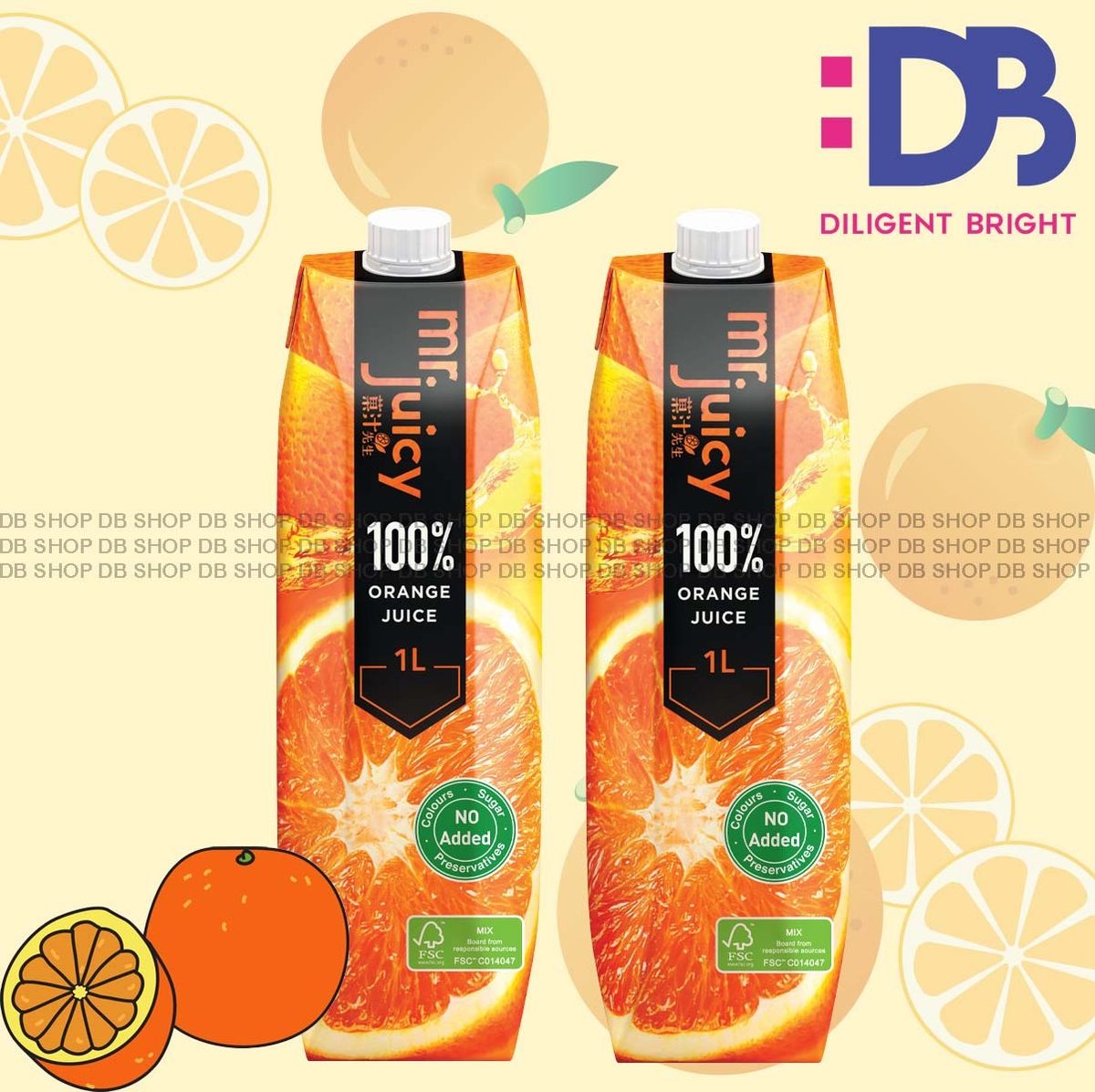 100% Orange Juice (1L x 2)