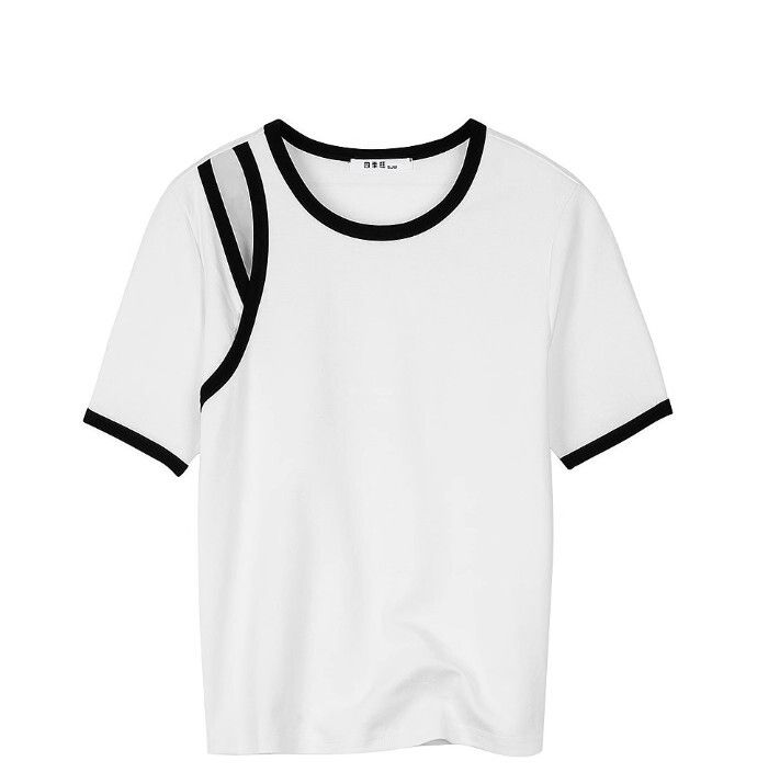 寬鬆短袖T恤（白色 S-4XL碼）(下單後聯絡客服確認發貨尺碼)#F111048527