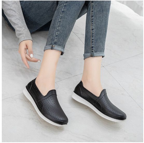 時尚款淺口軟底防水膠鞋雨鞋【低幫8613【黑色】配鞋墊】【尺碼：36-40碼】【下單後請聯絡客服確認發貨尺碼】#G158043177