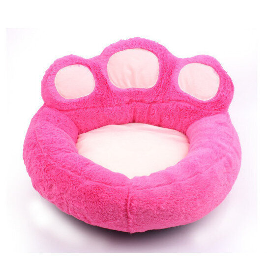 寵物床狗床貓窩貓床可拆洗沙發熊掌窩(粉色)(L適合15磅內)