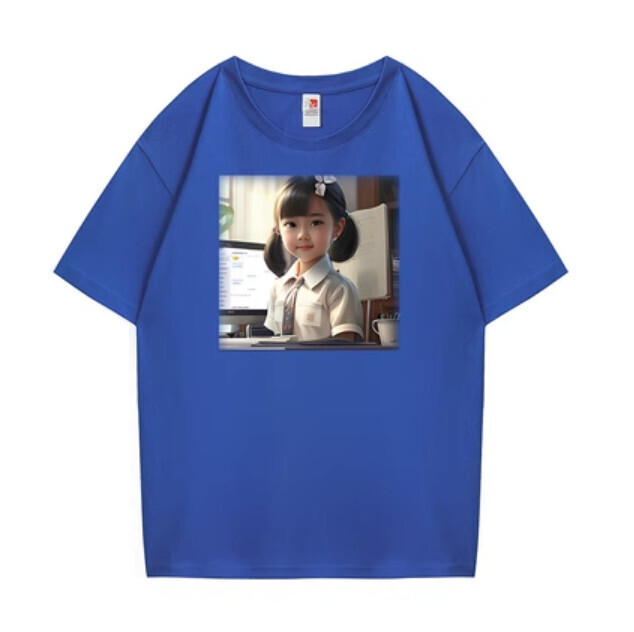 寬松短袖T恤（藍色-職員 S-2XL碼）(下單後聯絡客服確認發貨尺碼)