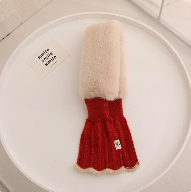 針織交叉笑臉魚尾圍巾【下單後請聯絡客服確認發貨尺碼及顏色】