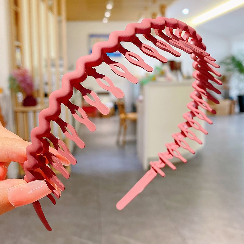 兒童碎發髮箍帶齒防滑頭箍髮飾(2#深紅色)