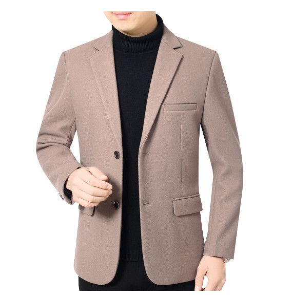 商務休閒西服上衣外套【M-3XL】【卡其】 (下單後聯絡客服確認發貨尺碼) #H246018043