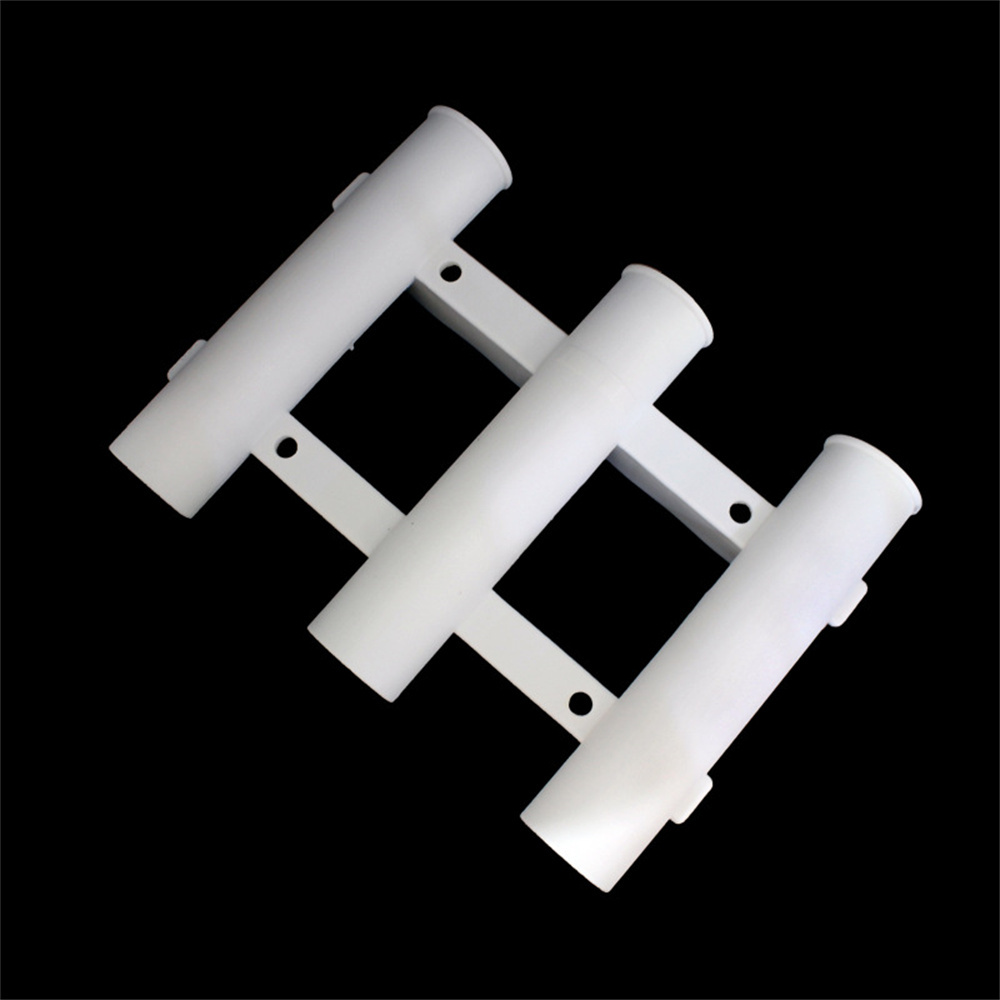 Tuenmall, [White] 3 Holes ABS Plastic Sea Fishing Rod Holder Raft Boat  Fishing Yacht Bracket [Parallel Import], Color : White
