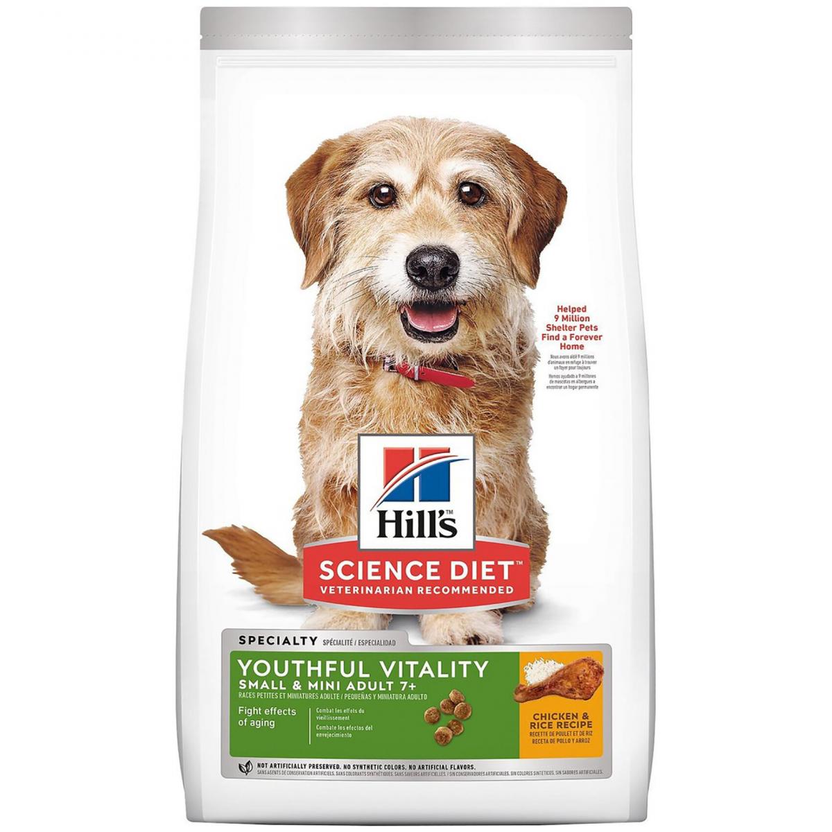Canine Adult 7+ Age Yourhful Vitality Small & Mini Chicken & Rice Recipe Dry Dog Food 12.5LB