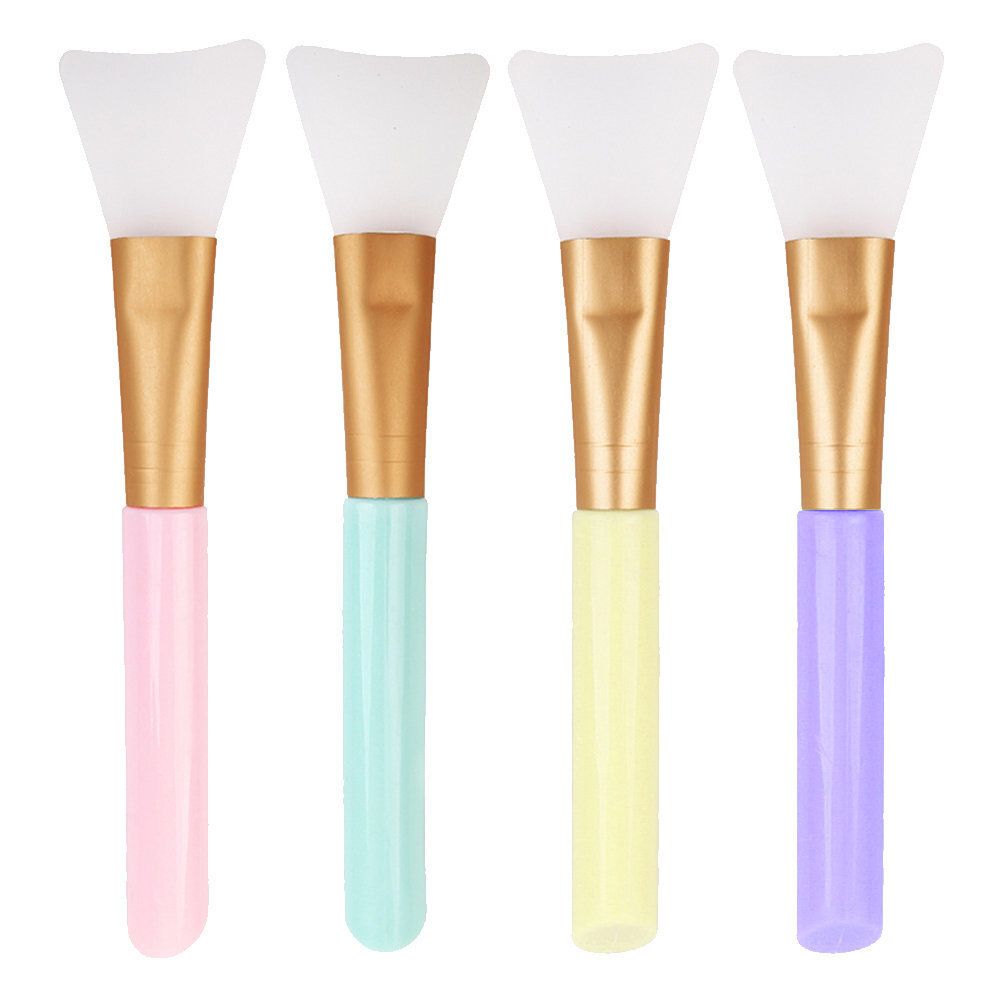Silicone mask brush, soft head and slanted tail for smearing mud mask beauty mask stick random color