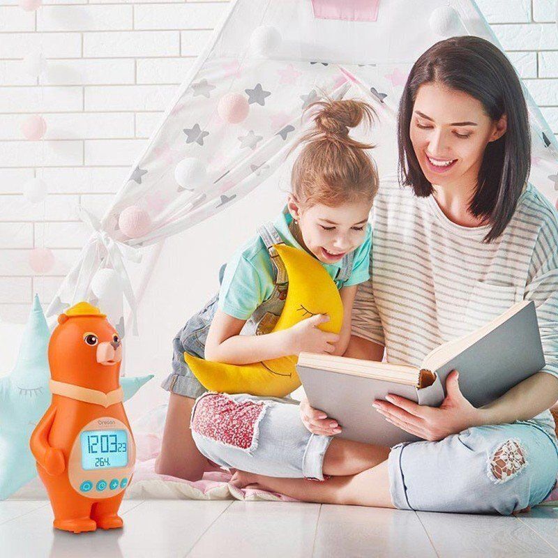 Bear Clock (Orange) BC100｜Alarm Clock｜Cartoon Clock｜Date Clock｜Timer｜LCD Clock｜Indoor Thermometer