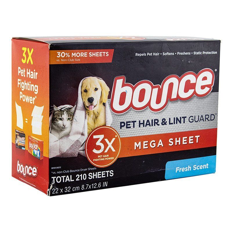 bounce Pet Hair and Lint Guard Mega Dryer Sheets with 3X Pet