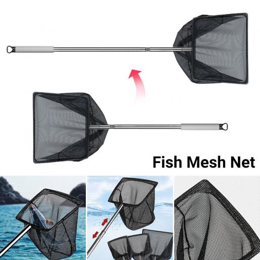 Extendable Positioning Stainless Steel Fishing Net Foldable Dip Net Fishing  Net Pocket 