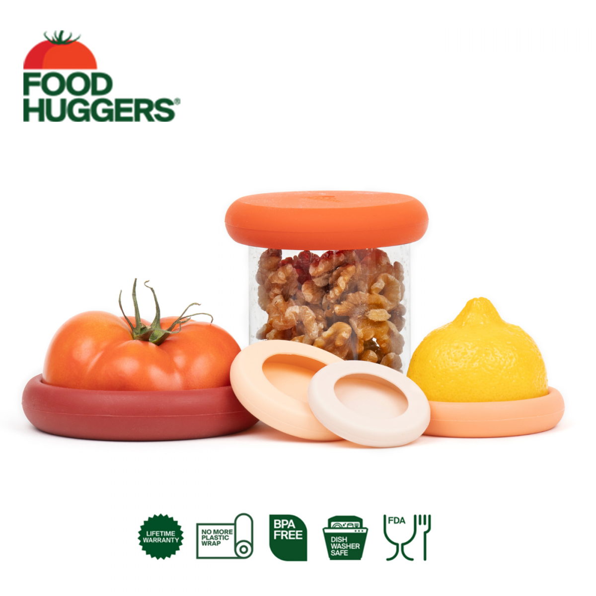 5 pcs set Food Huggers - Terra Cotta color