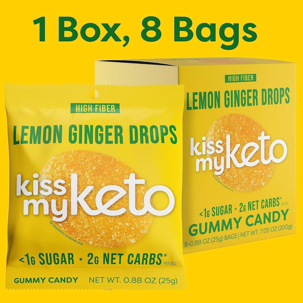 Kiss My Keto Gummy Candy Sour Bears 0.88 oz - 8 Bags, 0.88 oz/ 8