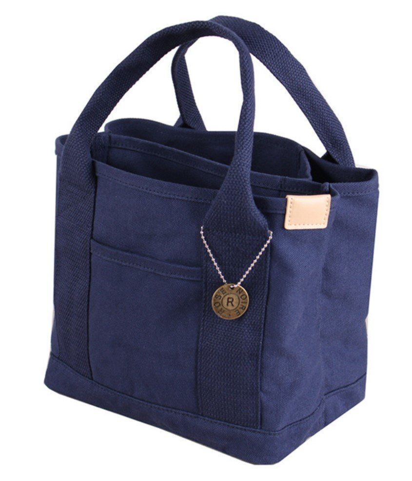 高檔帆布包便當包手提袋 日系無印風手袋飯袋買送 lunch bag 雙層分隔 手抽袋