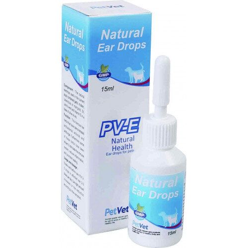 PetVet PV-E 15ML Natural Ear Drops (EXP: 17-Dec-2027)