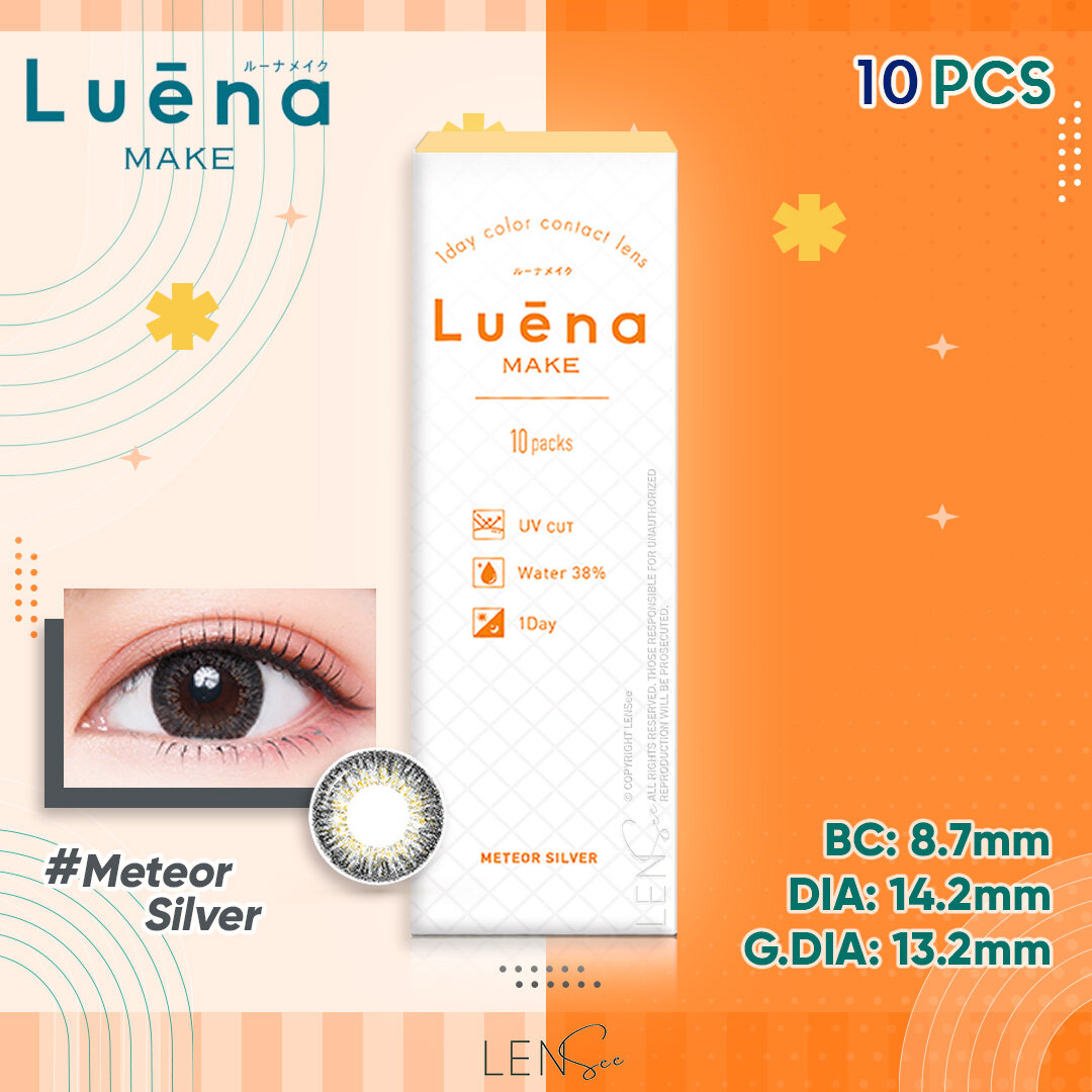 Luena Make 日拋彩色隱形眼鏡 - Meteor Silver (10片裝) (度數 -0.00)