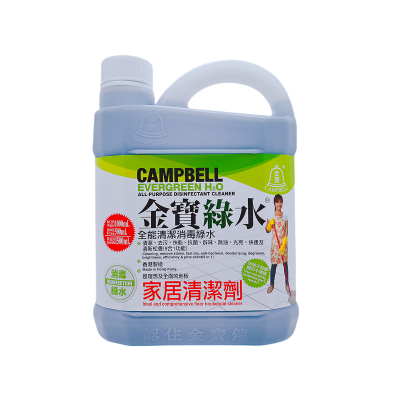 金寶 - 金寶鐘 綠水全能清潔消毒劑 1500ML（4893275123460）