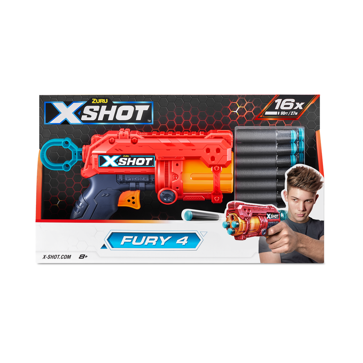 X-Shot 4發連射玩具槍(16枚子彈) | HKTVmall 香港最大網購平台