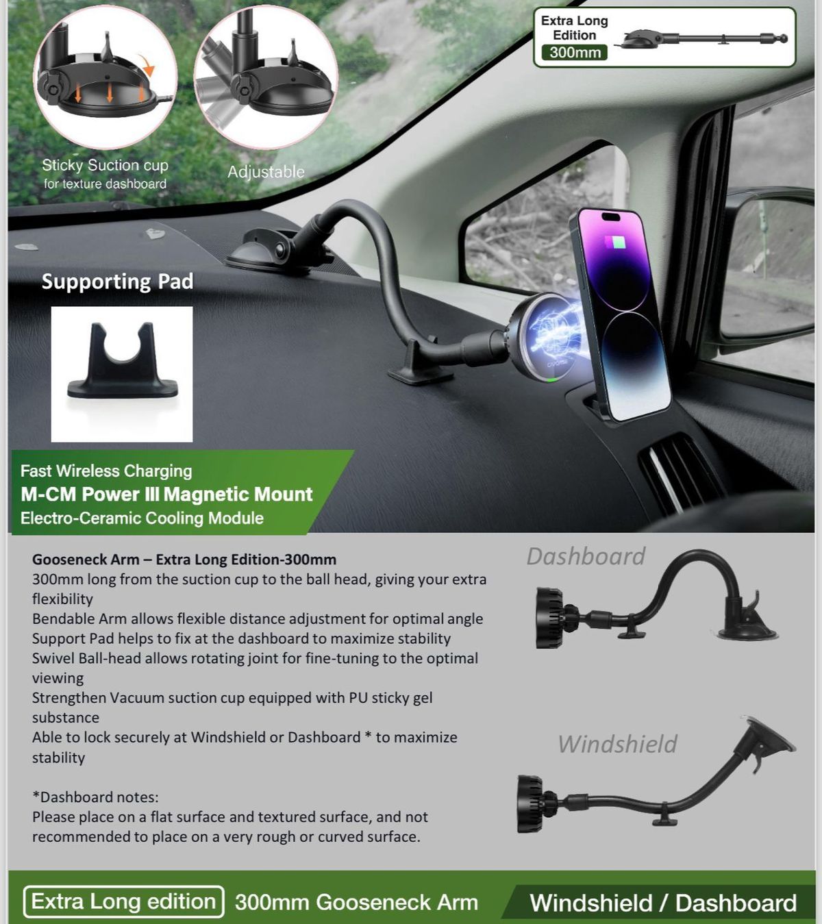 M-CM Power II Ceramic Cooling Fast Wireless Charging Magnetic Car