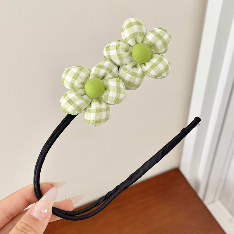 兒童花苞盤髮器 頭飾/髮飾(1-雙花綠色)