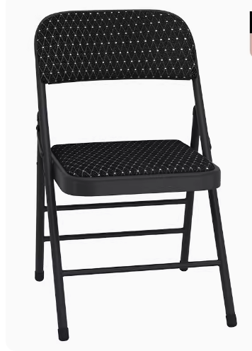 加厚加固簡約折疊椅餐椅(黑點乳膠款【混紡棉麻】)(尺寸展開高76CM,坐寬40CM)