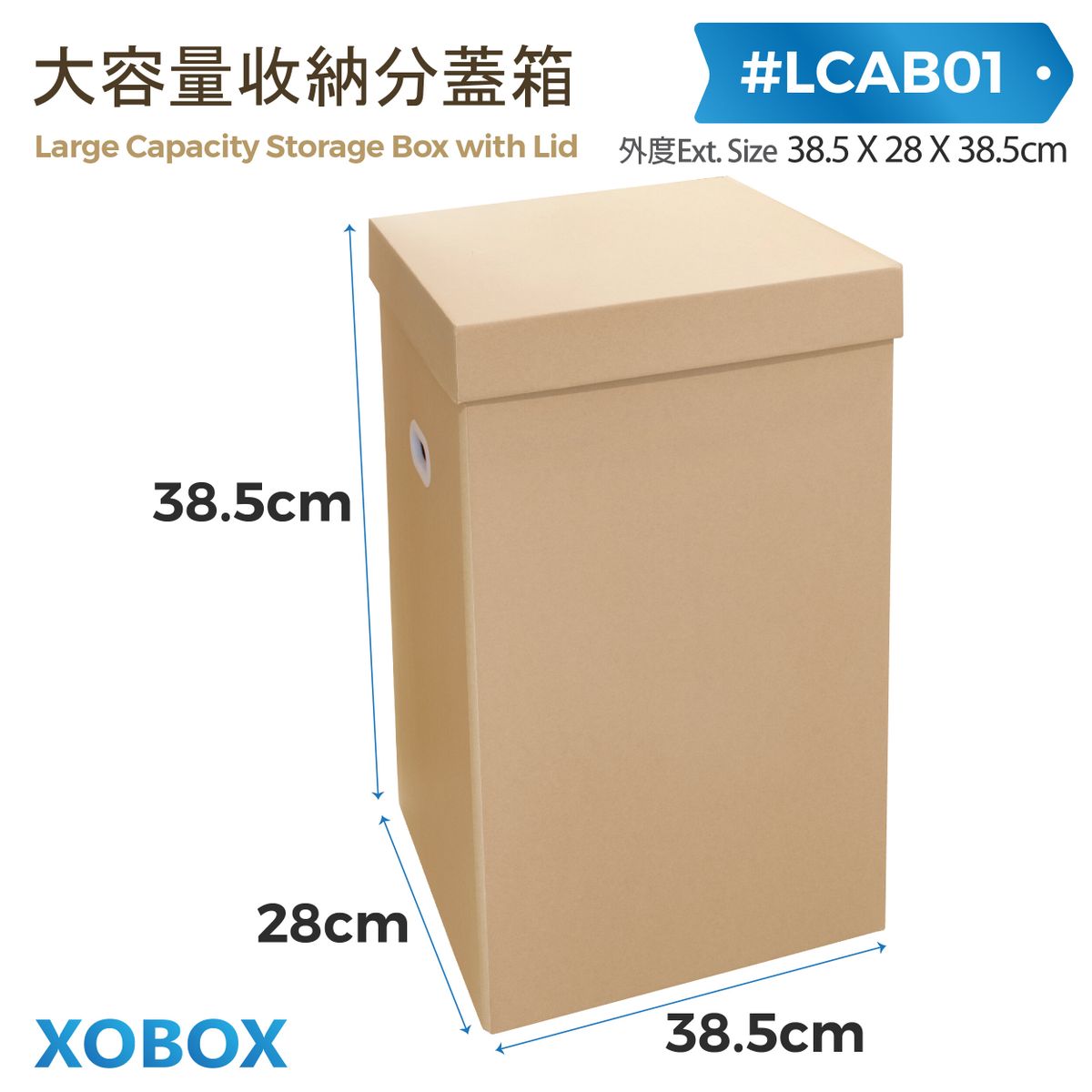 LCAB01 Large Capacity Storage Box with Lid 38.5 x 28 x 38.5cm