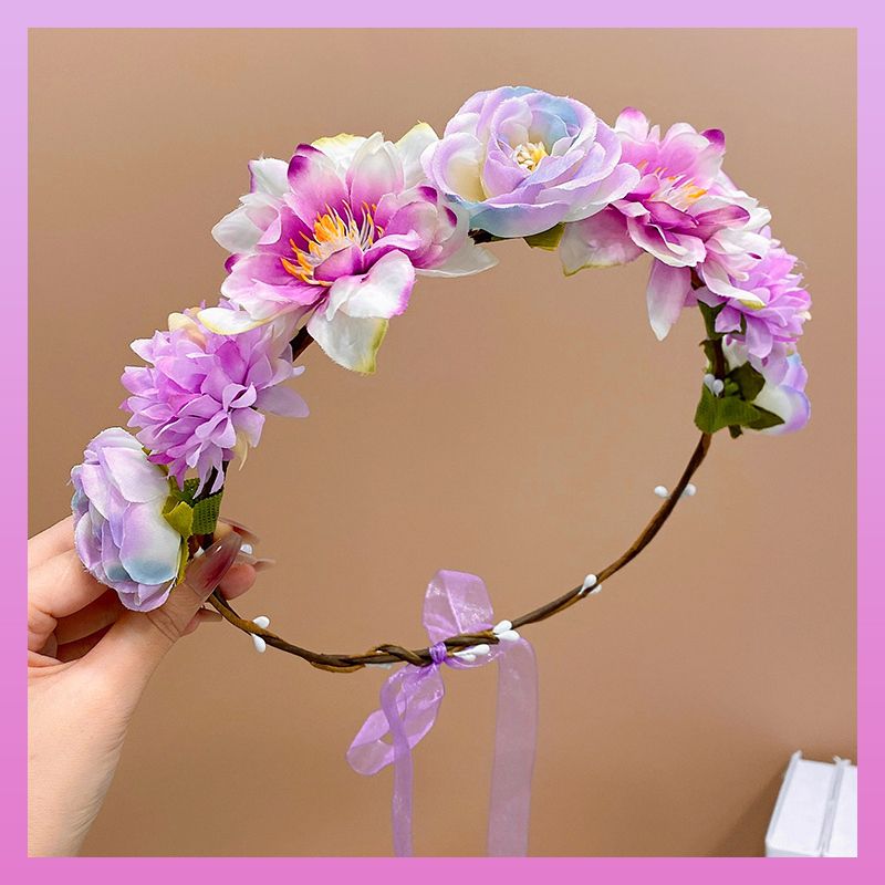 兒童甜美花環頭箍髮箍髮飾(8#夢裡浮生)
