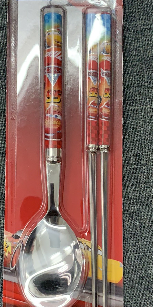 韓國製 不锈鋼筷子連匙 set (Cars)